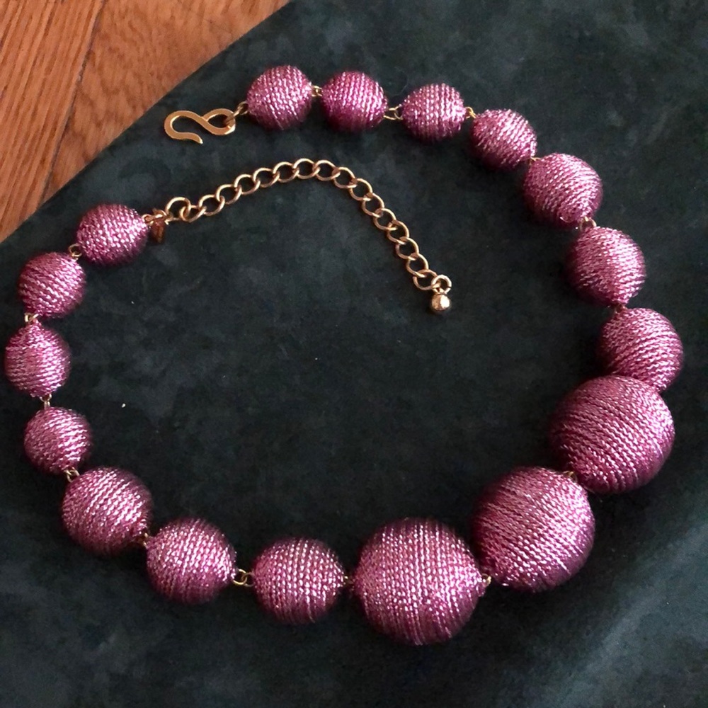 Kenneth Jay Lane choker of metallic wrapped beads.